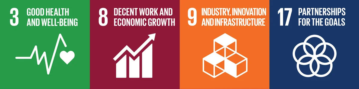 UN Sustainable Development Goals 3, 8, 9 and 17